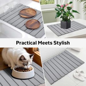 60x39cm 40x30cm Stone Drying <strong>Mat</strong> for Kitchen Counter Quick Dry <strong>Super</strong> <strong>Absorbent</strong> Foldable Diatomaceous Earth Dish Drying <strong>Mat</strong> - Product Image 3