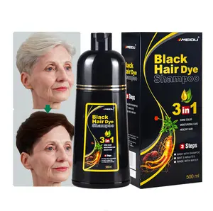 Private Label Factory Price Permanent Organic Magic Herbal Natural Fast Black Dye Ammonia Free Hair Color Shampoo For White Hair