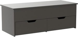 Home Source Modern Lift Top Panel negro Mesa de centro de abedul Marco de hierro Tapa pivotante Bloqueo Admite 2 cajones de almacenamiento grandes - Product Image 5