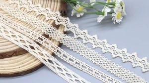 Nastro di pizzo all'ingrosso con bordo smerlato stretto, passamaneria in pizzo all'<span class=keywords><strong>uncinetto</strong></span> per cucito - Product Image 4