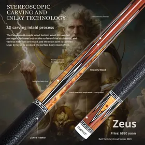 Queue de billard Cuetec Meiz Nine-ball Jaguar en fibre de carbone, technologie noire, avec embout Ball <span class=keywords><strong>Tank</strong></span> <span class=keywords><strong>Zeus</strong></span> Chutec Big Head, 0,1 kg - Product Image 4