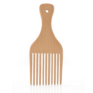 Peignes à cheveux <span class=keywords><strong>afro</strong></span> en bois de bambou naturel portables en gros, peignes à <span class=keywords><strong>barbe</strong></span> en bois de hêtre pour cheveux bouclés - Product Image 3