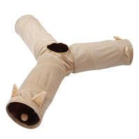 Langyu Nouveau Tunnel pour Chat Pliable en Peluche, Jouet Interactif à 3 Voies, Durable, Imperméable, en Fibre de Polyester