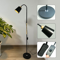 Lámparas de pie para sala de estar, luz de lujo con mesa minimalista, mesita de noche, lámpara de lectura E27, Base de hierro, luces de pie