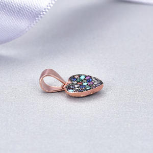 จี้หัวใจเซอร์โคเนีย3A รูปหัวใจสีเงินสเตอร์ลิง925หวานประดับพลอยสีกุหลาบทองและของขวัญชุบโรเดียม - Product Image 5