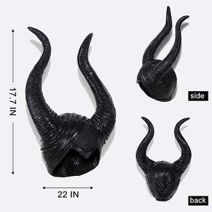 Disfraz de Halloween, Cuernos de <span class=keywords><strong>Mal</strong></span>éfica, Tocado de Lujo, Sombrero Negro Malvado para Cosplay, Tocado de Reina con Cuernos - Product Image 6