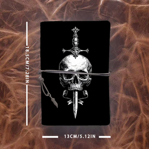 Cuaderno hecho a mano A6, regalo cálido de Halloween para vecinos, adecuado para la planificación de fiestas y notas divertidas con espada de calavera y decoración - Product Image 4