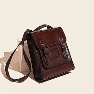 Sac à dos scolaire unisexe vintage en cuir véritable Crazy Horse de haute qualité, sac à bandoulière pour hommes et femmes - Product Image 5
