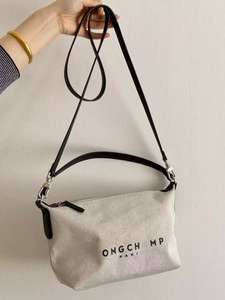 Tas Tangan Tote Grosir Merek Mewah Prancis Longchomp, Tas Kanvas Kapasitas Besar Model Bucket, Tas Selempang Komuter Dumpling untuk Wanita - Product Image 5