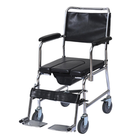 Chaise de toilette pliante portable à hauteur réglable avec roulettes pour usage domestique – Disponibilité en gros