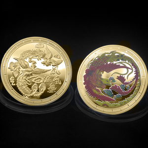 Creature mitiche Phoenix porta fortuna Phoenix modello colorato oro placcato <span class=keywords><strong>argento</strong></span> oro da collezione moneta commemorativa - Product Image 2