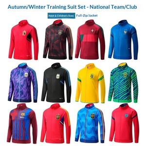 ชุดฝึกซ้อมฟุตบอลลายสก็อตโพลีเอสเตอร์แบบใหม่ <span class=keywords><strong>24</strong></span> แบบ ชุดซิปแขนยาวสำหรับผู้ใหญ่ เสื้อเจอร์ซีย์ฤดูใบไม้ร่วง ผู้ผลิตปารีส - Product Image 2