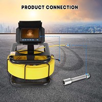 Caméra d'inspection de canalisations 30M CMOS Full HD avec carte mémoire DVR, étanche IP68, endoscope industriel avec moniteur 4,3 pouces