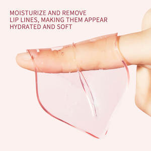 Masker bibir kecantikan kristal pelembap, masker bibir perawatan kulit kolagen hidrogel tidur merah muda buah mawar - Product Image 3