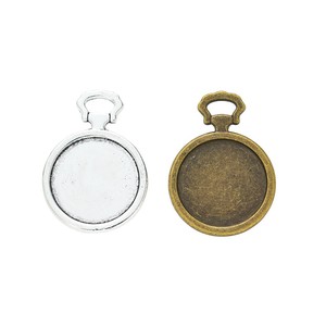 Pendentif cabochon en forme de montre de poche, en alliage de zinc bronze antique, <span class=keywords><strong>pour</strong></span> <span class=keywords><strong>badge</strong></span> de cosplay steampunk - Product Image 4