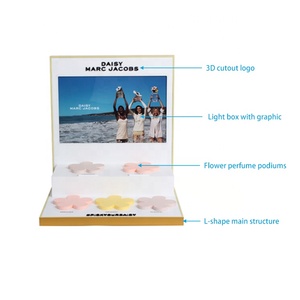 Apex Sang Trọng Bán Lẻ Xách Tay Mỹ Phẩm Đứng Chai Lớn Acrylic LED Nước Hoa Hiển Thị Trắng Đứng Tùy Chỉnh Với Logo - Product Image 4