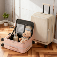 Valise à roulettes de 24 pouces avec couvercle à accès rapide frontal et capacité d'expansion supplémentaire, bagages extensibles à roulettes pour les voyages