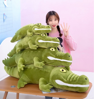 Grand coussin en peluche en forme d'alligator vert, jouet géant en peluche, coussin doux pour la décoration de la chambre d'enfant ou du canapé