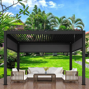 Pergola bioclimatique en aluminium avec <span class=keywords><strong>profil</strong></span>és de persiennes, pare-soleil ignifuge automatique ou manuel 3 x 4 m - Product Image 3