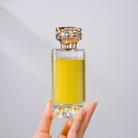 Bouteilles en verre de parfum transparentes à cylindre vide haut de gamme 100ml pulvérisateur à pompe à fond épais avec boîtes