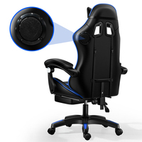 Chaise d'ordinateur de bureau de course ergonomique inclinable en cuir avec dossier inclinable et réglable pour les joueurs