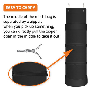 Bolsa de almacenamiento para equipo deportivo, organizador de puerta negro con bolsillos de malla para pelotas y raquetas - Product Image 4