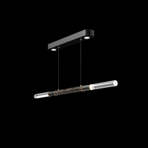 Lámpara Colgante de Lujo de Alta Gama para Sala de Estar o Salón de Banquetes, Diseño Artístico Antonia, 62 Pulgadas de Ancho, Lámpara Colgante Lineal Negra - Product Image 4
