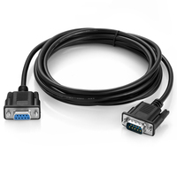 Cobre negro 9 pines RS232 fábrica DB9 25 conector automotriz impermeable extensión macho Cable serie IEC RS232 Cable