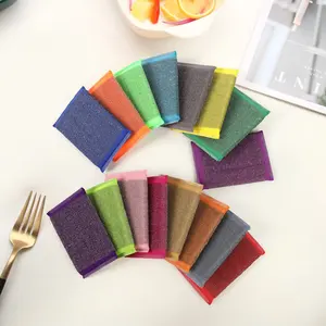 Factory Wholesale Washing King Steel Wire Cloth Scouring Sponge Kitchen Cleaning Scouring Pad Household Dishwash Block