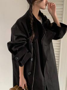 Gabardina holgada de algodón <span class=keywords><strong>Bima</strong></span> de alta densidad brillante de estilo francés moderno y elegante para mujer - Product Image 5