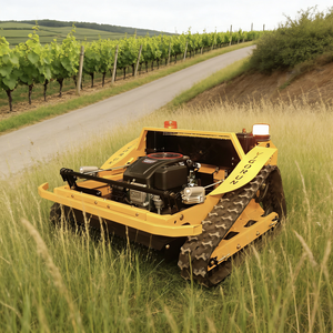 Tondeuse à gazon télécommandée Loncin Engine 452cc 60 °   Débroussailleuse à chenilles en caoutchouc pour pentes, machine à couper l'herbe de jardin - Product Image 1
