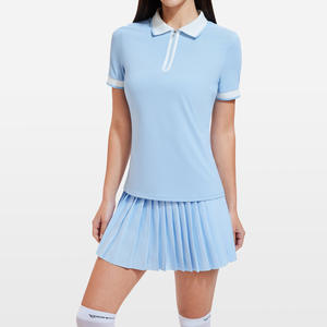 महिलाओं की उच्च अंत त्वरित सुखाने वाली फिटनेस टी-शर्ट गोल्फ टेनिस स्कर्ट सूट लुभावनी चल रही परिधान फ्रंट सीमा पार खेल - Product Image 5