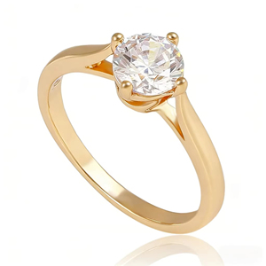 Diamond Fashion Jewelry Fashion Big ZIRCON Engagement Ring 18K Gold Plated Wedding Rings - Product Image 1