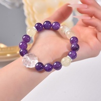 Nouveau Bracelet Tendance Style Vintage en Améthyste et Citrine, Renard à Neuf Queues, en Fer, Cadeau Idéal pour Femme de Xiaohongshu