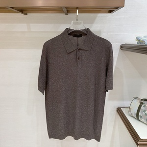 Luxury designer Loro business casual Piana fashion vintage old style Knitted polo <b>shirt</b> for men - Product Image 1