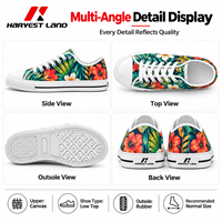 Baskets basses en toile personnalisées avec logo imprimé, motif personnalisé, à lacets, chaussures décontractées, OEM ODM, chaussures à marque privée