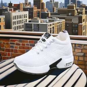 <span class=keywords><strong>Zapatillas</strong></span> <span class=keywords><strong>Blancas</strong></span> para Mujer, Modelo 2025, para Primavera/Verano, Cómodas, con Cordones de PVC, para Caminar, Casuales, que Aumentan la Estatura - Product Image 3