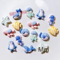 Accessoires de résine de colle crème faits à la main bricolage étui de téléphone patchs pinces à cheveux chaussures fleurs océan Style méduse perles en vrac acrylique