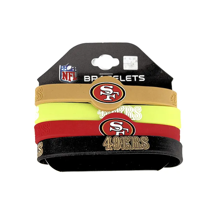 Benutzer definierte NFL Silikon Armband San Francisco 49ers Silikon Armband Handgelenk Graviert Leuchtendes Armband