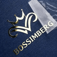 Étiquette adhésive en or de luxe personnalisée, autocollant métallique, imperméable, gaufrage 3D, logo métallique
