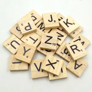 Holz fliesen Schwarze Buchstaben für Kunst handwerk Holz Alphabete Toy Board
