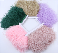 Blanc fait à la main couture tissu ruban bande frange plume d'autruche garniture pour bricolage artisanat vêtements robe Costume chaussure accessoires fête