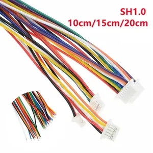 SH1.0 filo elettronico a testa singola linea di collegamento placcato in stagno 10cm/15cm/20cm SH 1.0mm cavo 28AWG 2/3/4/5/6/7/8/9/10P