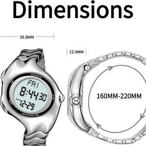 Reloj Deportivo Analógico y Digital Único para Hombre, Caja de Aleación, Correa de Acero Inoxidable de 18 mm, Resistente al Agua 30 m, Función de Alarma - Product Image 4