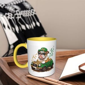 Taza de Cerámica AB Sides con Diseño de Paisaje Campestre, Asa y Cuerpo Amarillos, Impresión Sublimada, Vajilla para el Hogar - Product Image 6