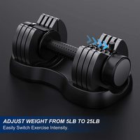 5 en 1 poids 11KG ensemble d'haltères réglables pour la salle de sport à domicile 25lb poids avec ABS couverture haltères pour un usage domestique