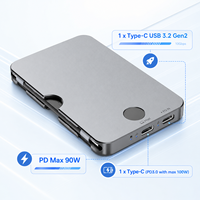 Carcasa Externa de Aluminio para Disco Duro M.2 NVMe con Cifrado de Huellas Dactilares, Carga Rápida PD de 100W, Tipo-C de 10Gbps, 8TB