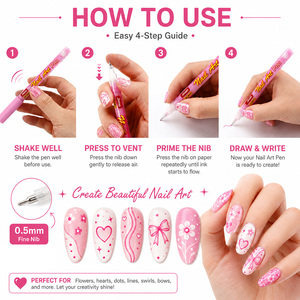12 Marqueurs de Nail Art pour DIY, Stylos de <span class=keywords><strong>Dessin</strong></span> et de Peinture pour Graffiti, Points et Traçages - Product Image 5
