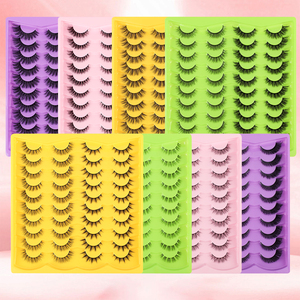 Faux cils 3d duveteux personnalisés Faux cils en vison vaporeux 20 paires de cils à bande complète faits à la main avec boucles en C et aspect naturel - Product Image 1