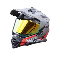 Casque de moto ABS le plus vendu avec visière double escamotable, design tout-terrain personnalisé, double usage route et trail, certifié 3C/DOT